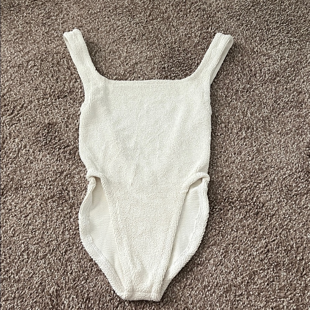 Hunza G Cream One Piece Swimsuit